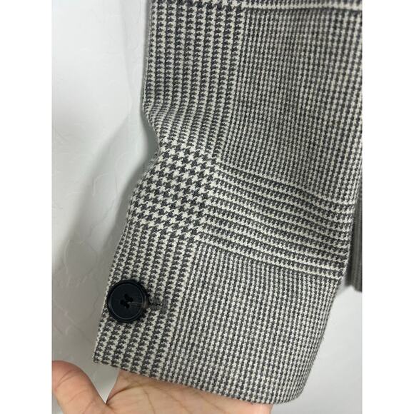 ALLSAINTS Astrid Plaid Double Breasted oversized Blazer Size 2 Tailored Gray - Picture 6 of 9